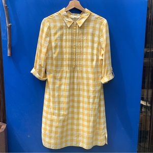 Boden Eleanor Yellow and White Gingham Checkered Dress